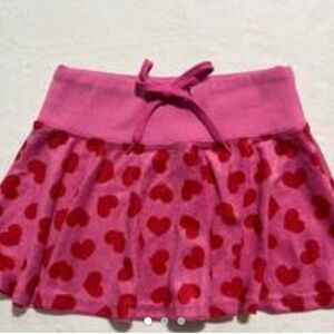 Pink Heart Patterned Kids Skirt